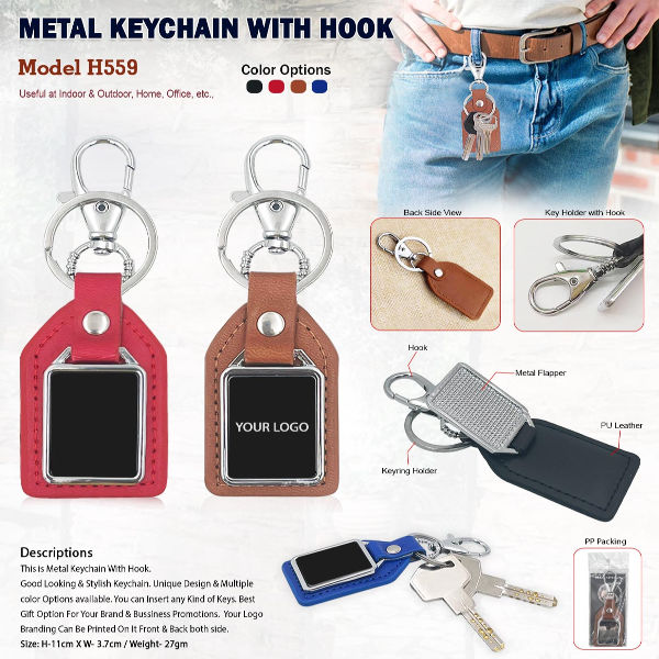 Metal Keychain With Hook