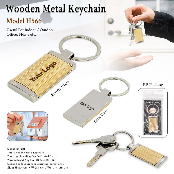 Wooden Metal Keychain
